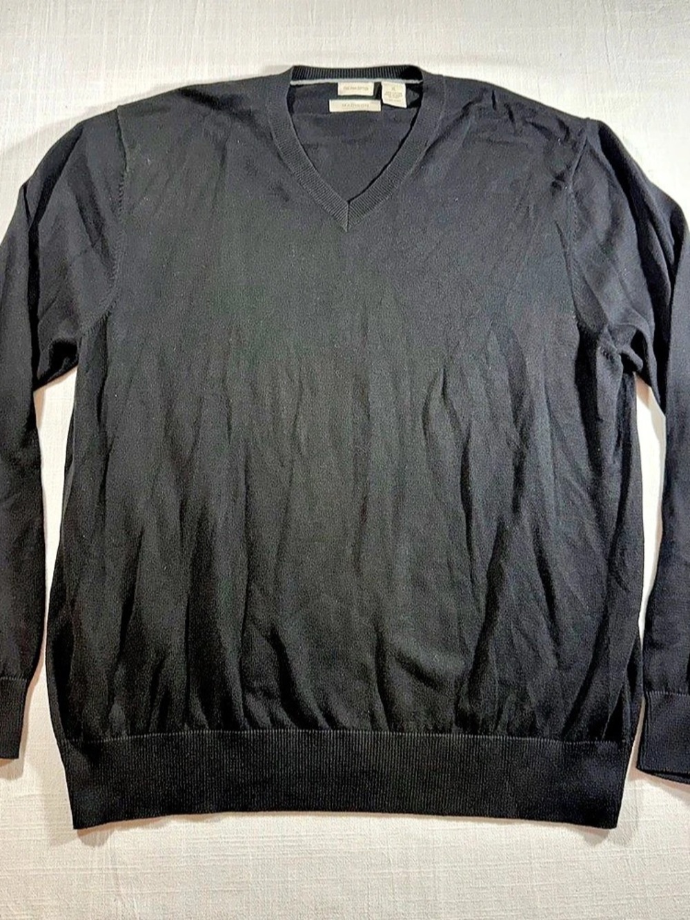Madison Fine Pima Cotton V-Neck Sweater Black XL